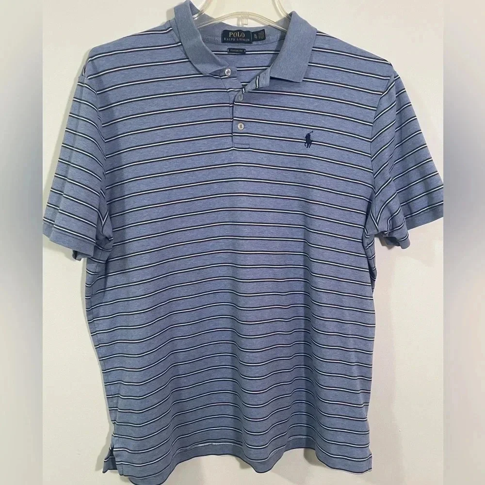 Polo Ralph Lauren Blue Striped Shirt, Size XL Classic fit
